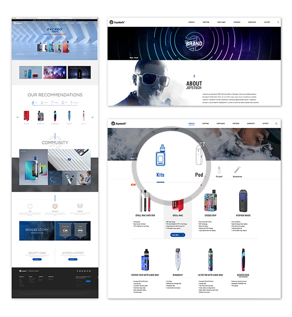 電子研發(fā)Joyetech官網(wǎng)設(shè)計